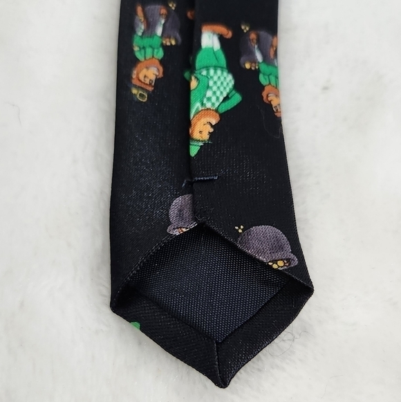 Romario Manzini Navy Blue St Patrick's Day Leprechaun Pot Of Gold Necktie Tie - Picture 8 of 9